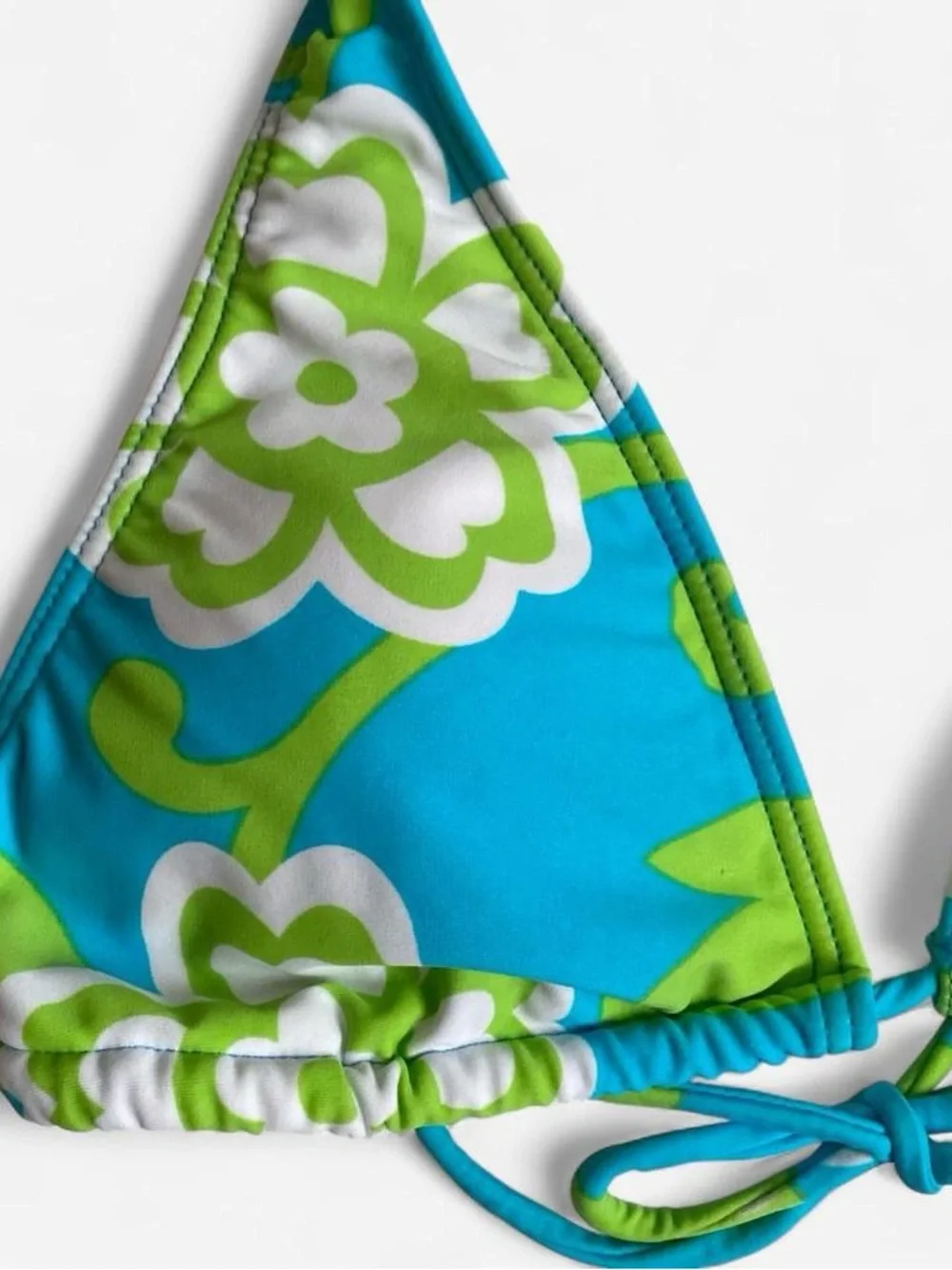 Vintage Y2K blue & green floral bikini